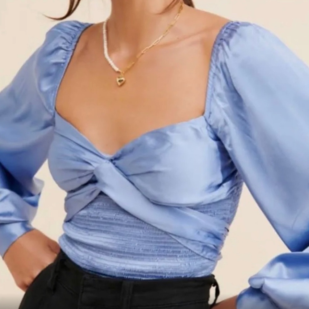 Urban Outfitters Silk Tie Top - Picture 1 of 2